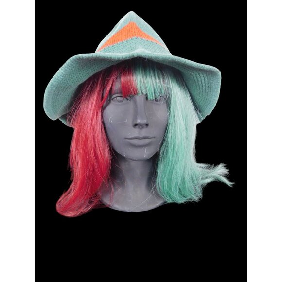 Green Knit Witch Hat - Soft Point Brim - New - Witchcore Cottagecore Hedge Witch - Picture 10 of 12